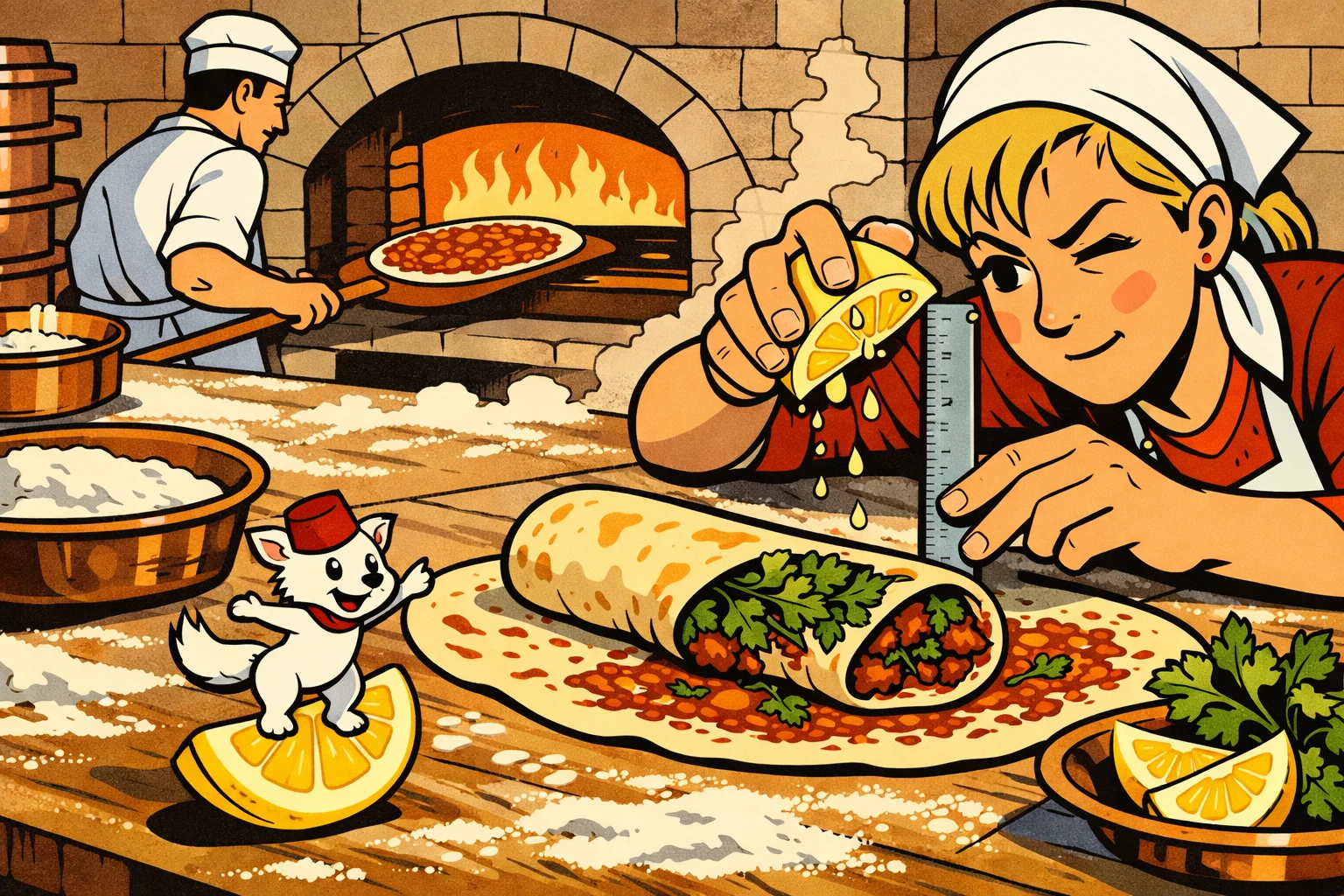 Lahmacun — Papierdünner Teig mit Lammhack, Ligne Claire