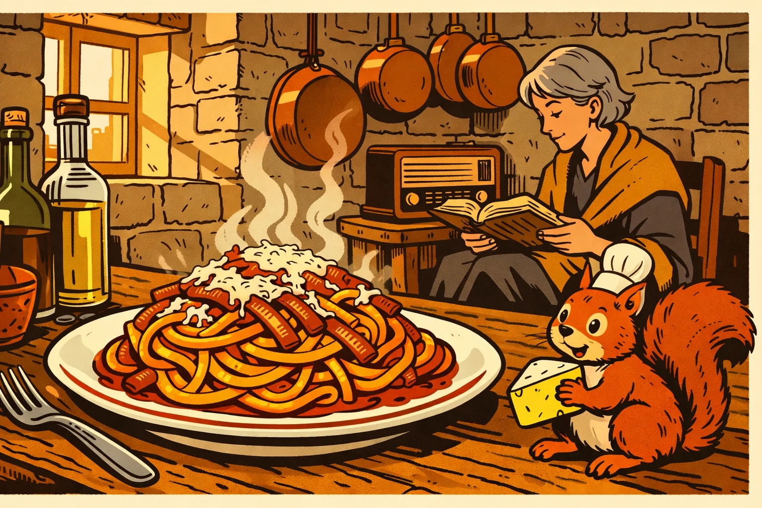 Spaghetti Amatriciana, Ligne Claire